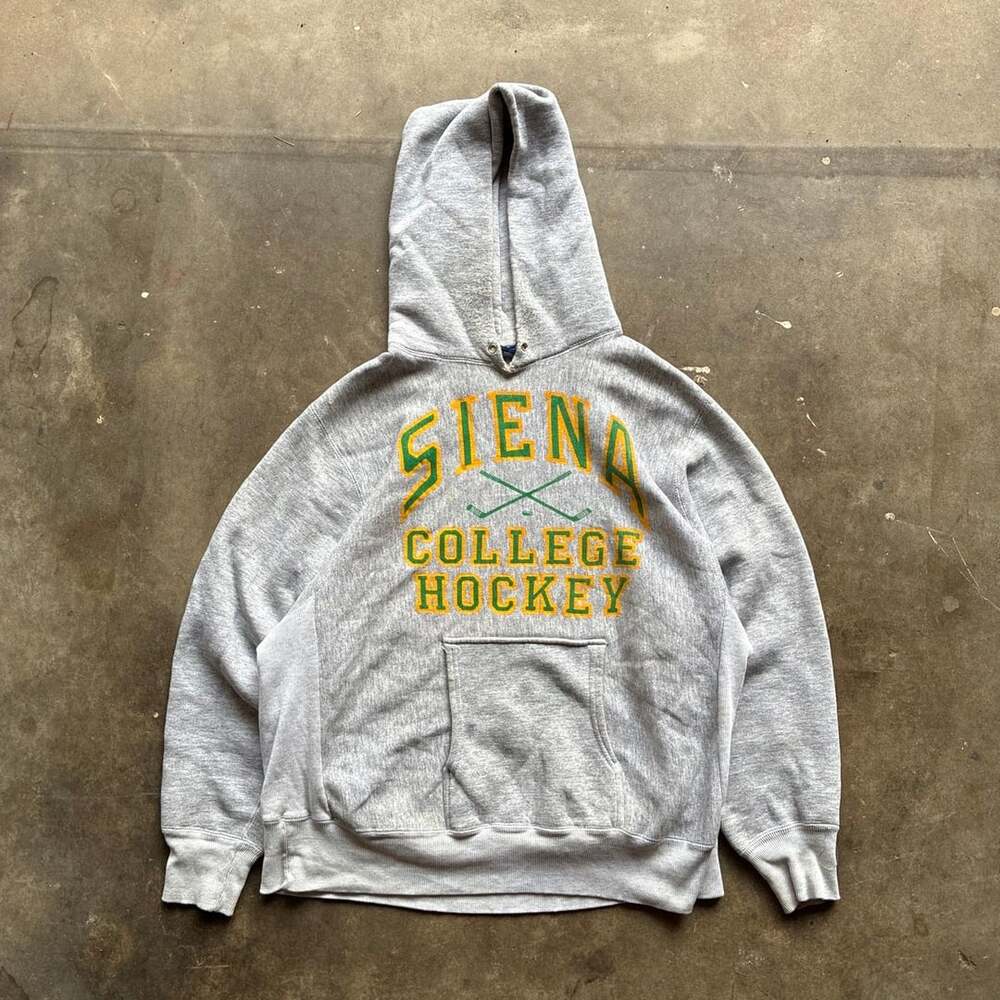 1980’s Gateway Siena College Hockey Hoodie Size L Gray